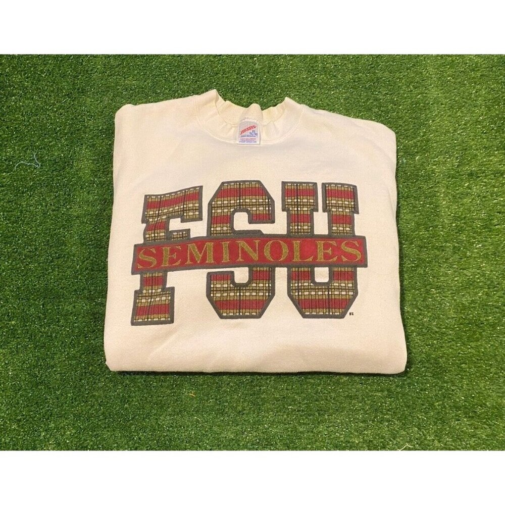 Vintage Florida State Seminoles sweatshirt mens extra large crew neck white S - Picture 1 of 12